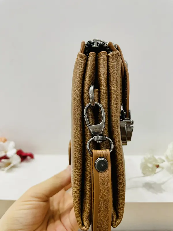 Túi ly hợp nam mới dung lượng lớn , Ví túi điện thoại di động đa chức năng da PU cao cấp Wallet Hình Chữ Nhật Nhiều Ngăn 1