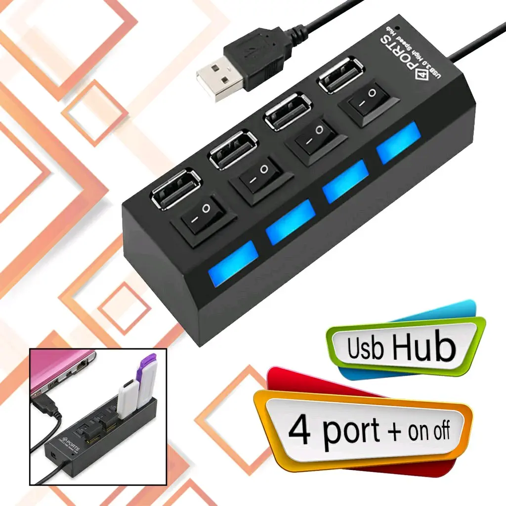 USB HUB 4 PORT ON OFF