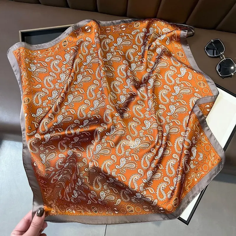 Khăn Quàng Cổ 70cm Bằng Lụa Phong Cách Thời Trang Dễ Phối Đồ Women Khăn Choàng Nhung 4