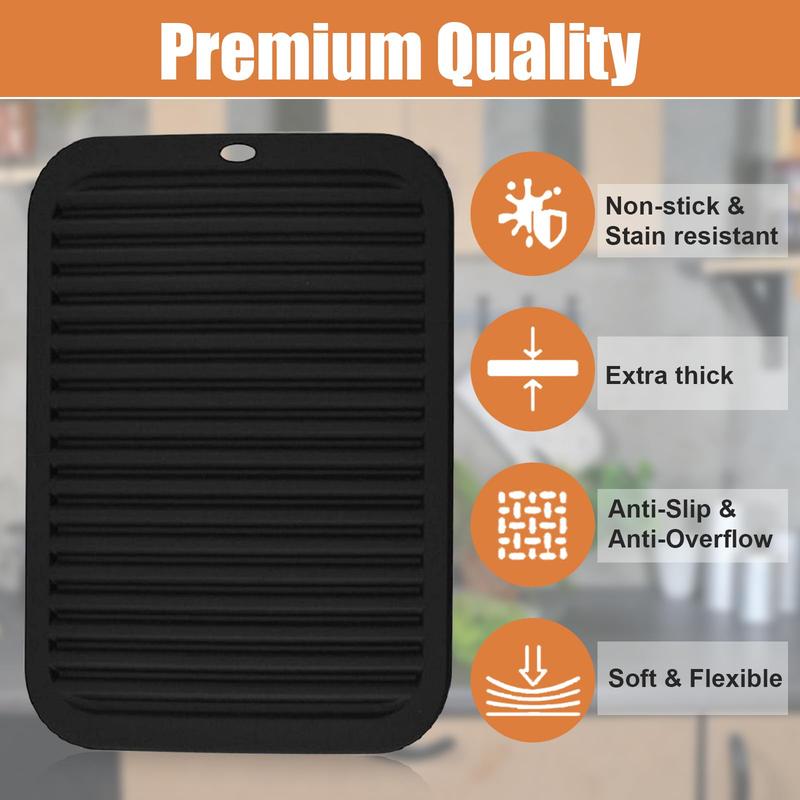Product Introduction of Silicone Heat Resistant Mat, 2 Counts Non-slip Flexible Durable Kitchen Mat, Kitchen Accessories for Home and Outdoor Use, Coasters 4