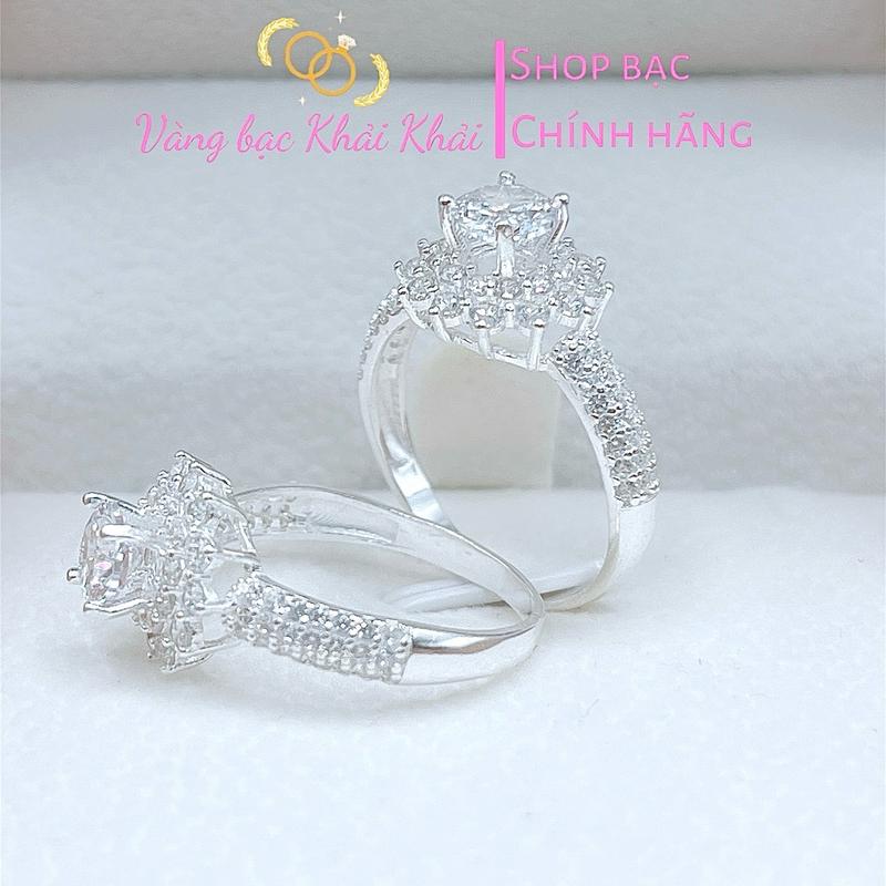 Nhẫn hoa sen Bạc ta dày dặn - Nhẫn nữ Bạc ta - Vàng bạc Khải Khải