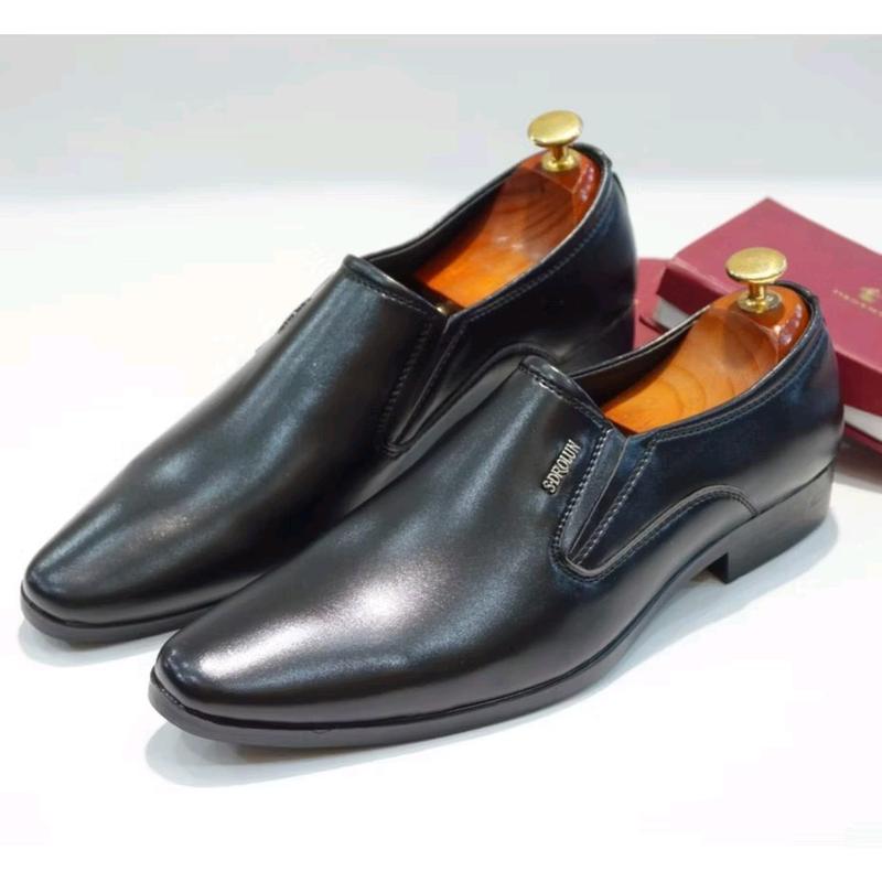 Giày nam công sở lười tăng cao 6 cm da bò tấm đế cao su NP 09 + Nam Mũi nhọn Shoes đốc
