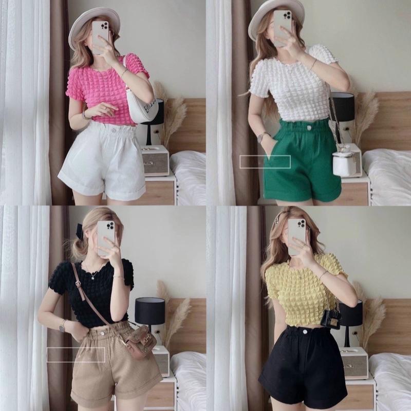 ÁO KIỂU CROPTOP BIGSIZE 40-90KG CHẤT VẢI XỐP Ô VUÔNG MÀU BASIC PHONG CÁCH (CÓ THỂ GIẶT MÁY) Nữ Women Sơ Mi Voi
