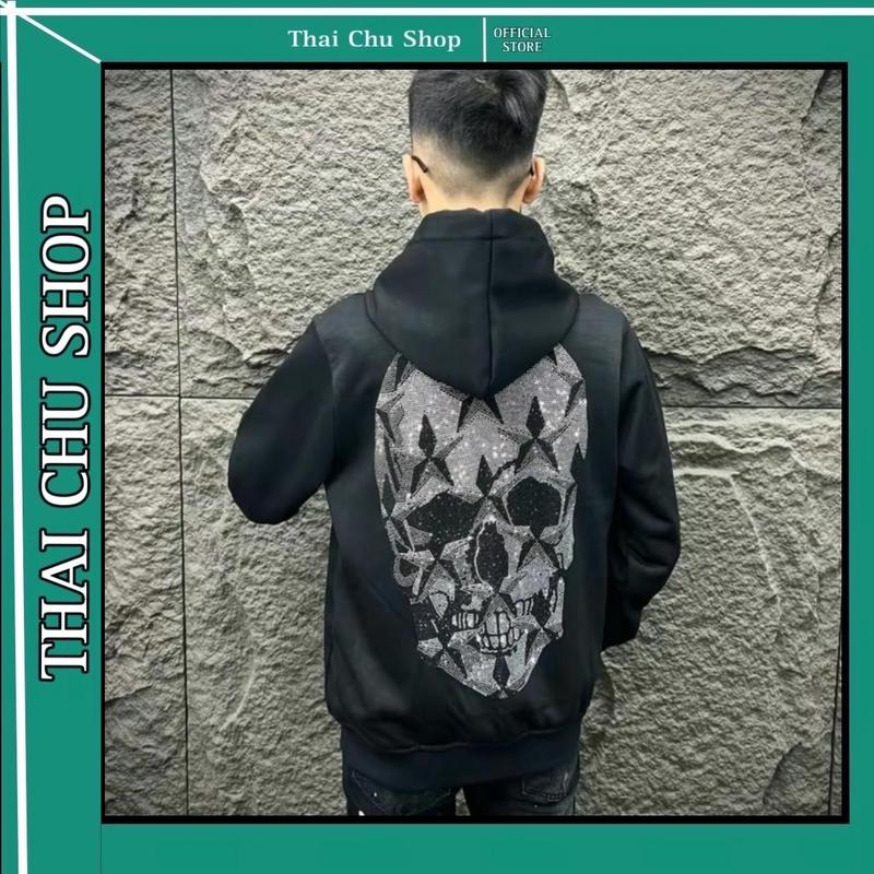 Áo khoác đâu lâu kim tuyến ( ngôi sao ) chất nỉ tàu dành cho nam nữ from unisex