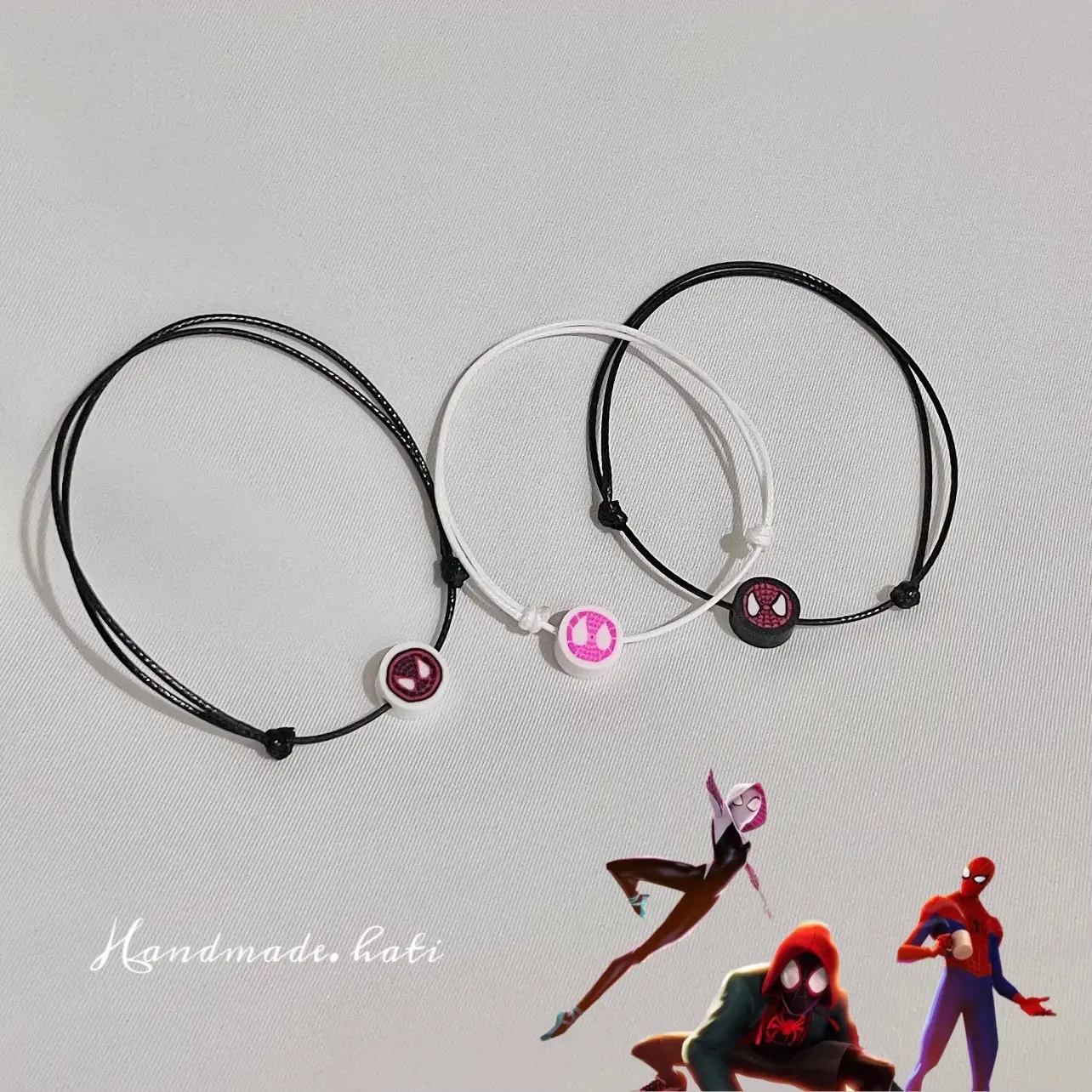 Miles & Gwen spiderman couple bracelet, phụ kiện vòng tay spiderman làm vòng cặp, vòng đôi, vòng nhóm, làm quà tặng, set vòng đeo tay tự làm