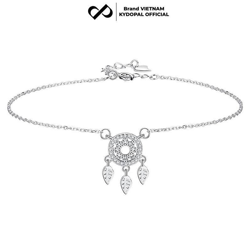 Lắc chân bạc KYDOPAL đính đá cá tính trang sức vòng nữ cao cấp ý 925 - PAL9B7L10