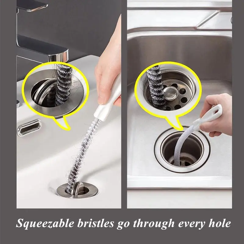 1 Piece Pipe Dredging Brush Bathroom Hair Sewer, Flexible Drain Cleaner, Sink Hair Remover, Bathroom Sewer Cleaning Brush 5