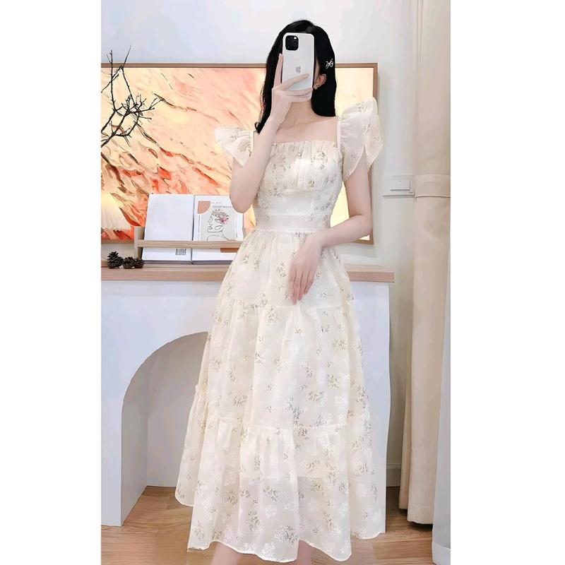 Đầm nữ dáng xòe cánh tiên phối voan ngực xinh xắn 086 Women Voi Dress 3