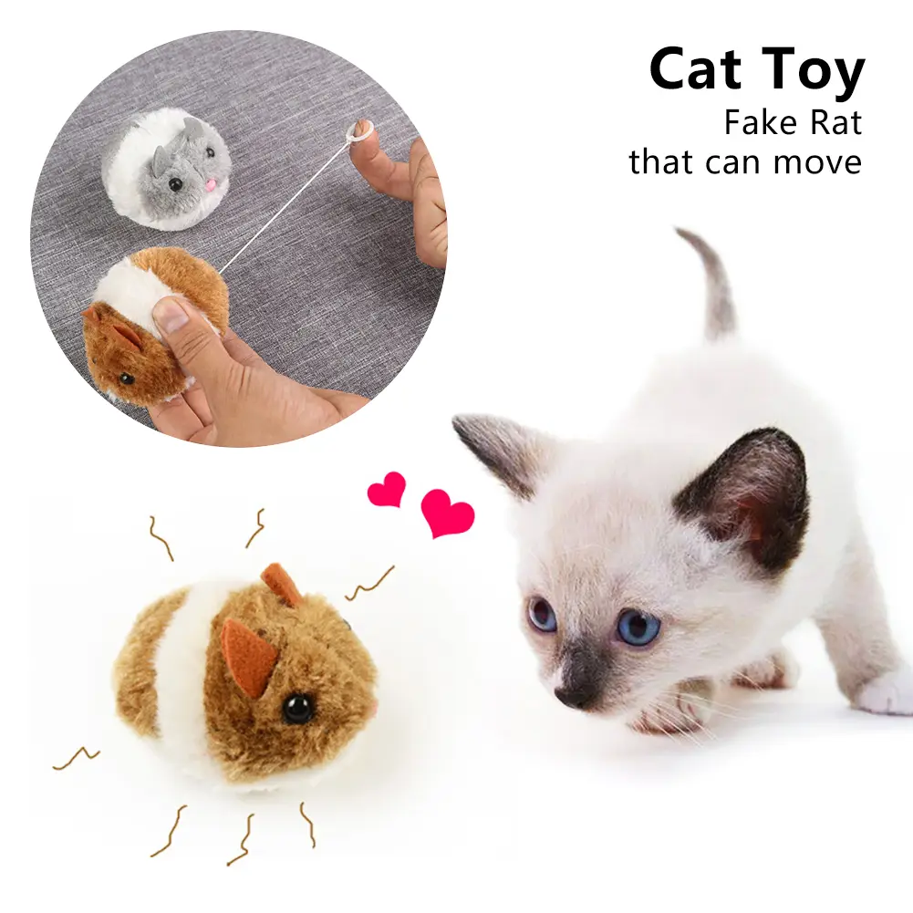 1PC Plush Cat Toy False Mouse Interactive Stuffed Toy Shaking Movement Cats Teaser Rat Kitten Mice Toys for Fur Pet Supplies Gifts #446111