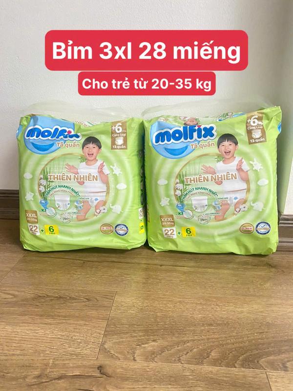 [ Tã bỉm Molfix 3xl22+6 miếng] Dành cho bé từ 20-35kg xxxl/ 3xl