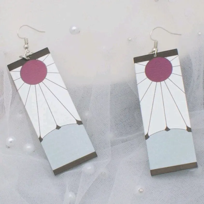 Anting Tanjiro demon slayer - anting kimetsu no yaiba tanjiro cosplay - sepasang anting tanjiro kamadou demon slayer kimetsu no yaiba 4