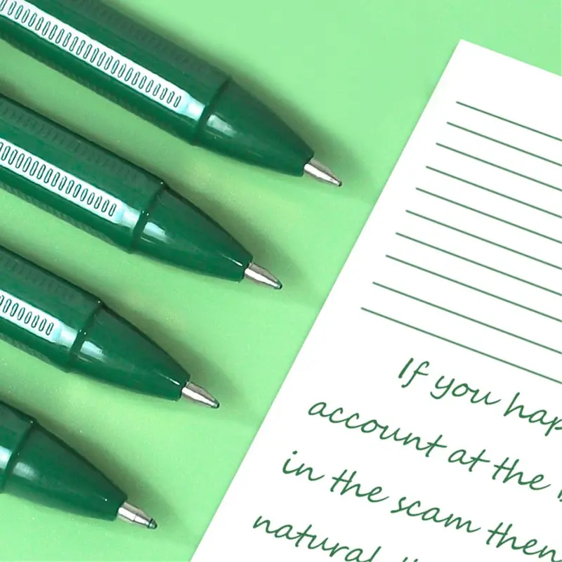 0.7mm Green Ink Gel Pen (3/6pcs), Smooth Writing Gel Pen, Office Supplies, School Supplies, Writing Stationery 5