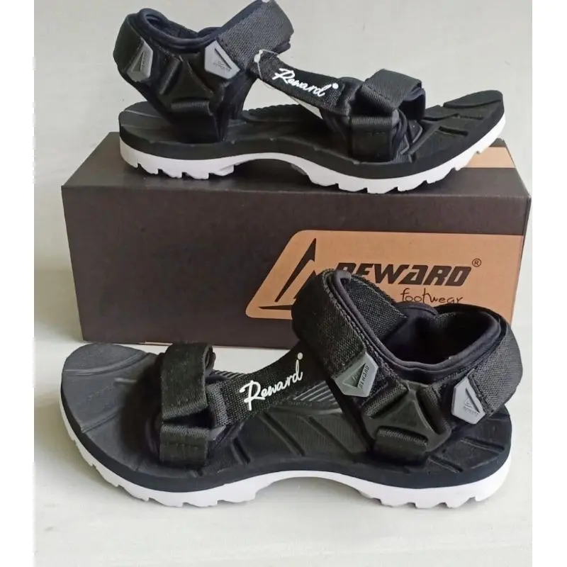 pria Sandal gunung premium outdoor reward original jepit Sendal Black Coklat