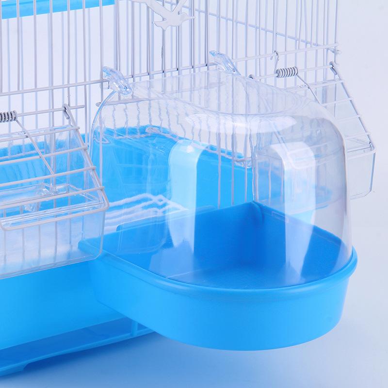 Product Introduction of Bird Bathtub Shower Box  Plastic Case Water Bath Tub for Pet Bird Bowl Parrots Parakeet Hanging Birdbath Cage accessories 5