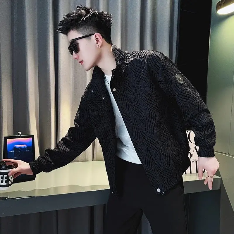 Áo Khoác Pu Shuai, Thương Hiệu Hợp Xu Hướng Dành Cho Nam Giới, Bộ Sưu Tập Mùa Xuân Và Mùa Thu, Áo Khoác Jacquard, Hàng Mới Về 2024, Quần Áo Mùa Xuân Cao Cấp Hàng Đầu