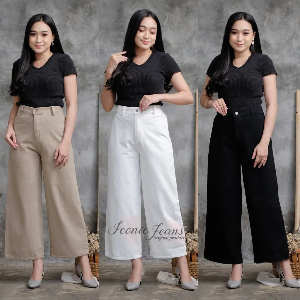 KULOT JEANS MOZZA JEANS CULLOTE TERLARIS Standar Wanita Celana Panjang Basic