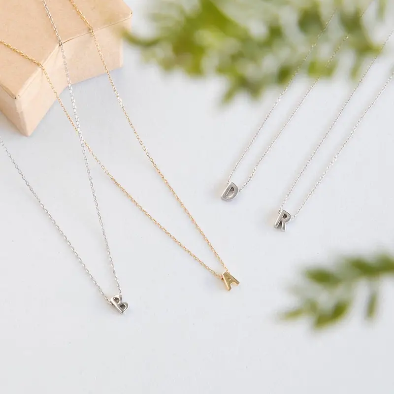 Kalung liontin huruf wanita /kalung inisial asli titanium 4