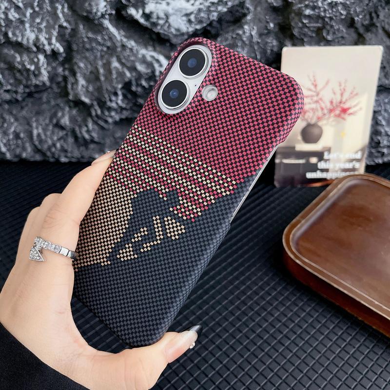 Ốp Điện Thoại Họa Tiết Sợi Carbon CS030, Ốp Cứng Lì Thích Hợp Cho iPhone 13 / 14 / 15 / 16 / 17, Kiểu Nửa Gói