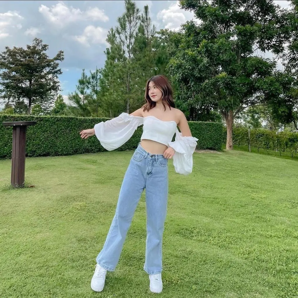 Highwaist Kulot Jeans Wanita Loose Bawahan Celana