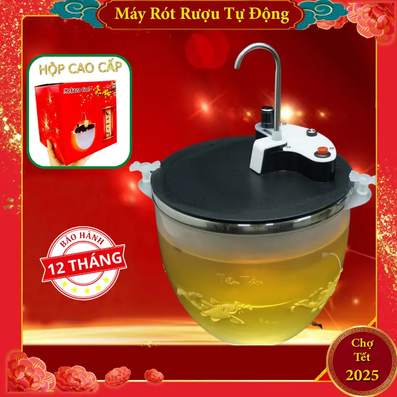 Máy Rót Rượu Tự Động - Bình Rót Rượu Thông Minh Cảm Ứng Không Chạm Bát Rượu Ướp Lạnh Tự Động Rót 0