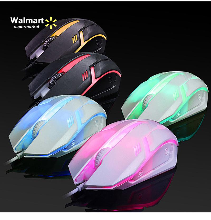 Product Introduction of 【Walmart】Cool USB Wired Gaming Mouse with Led Backlight High Configuration for PC Computer Laptop Mice Large World Map Mouse Mat 11