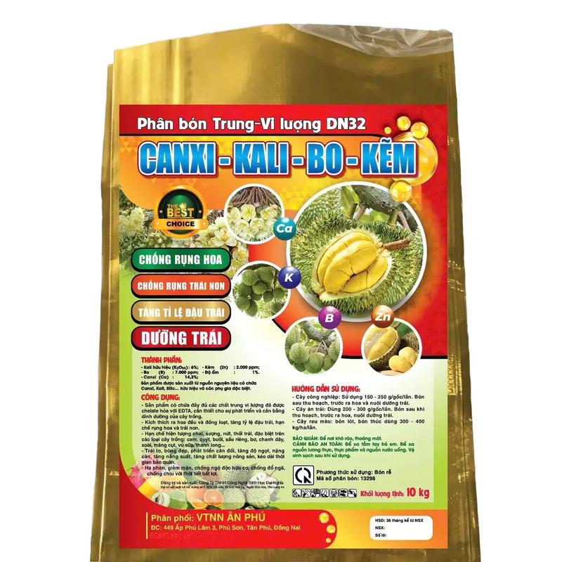 Phân Bón Gốc Bao 10kg Canxi - Kali - Bo - Kẽm. Giúp Tăng Đậu Trái Hạn Chế Đi Đọt Bông Nở Đồng Loạt Phấn Nhiều Khoẻ. 1 Gốc Bỏ Từ 150-200g 1 bao bỏ 50-70 cây.