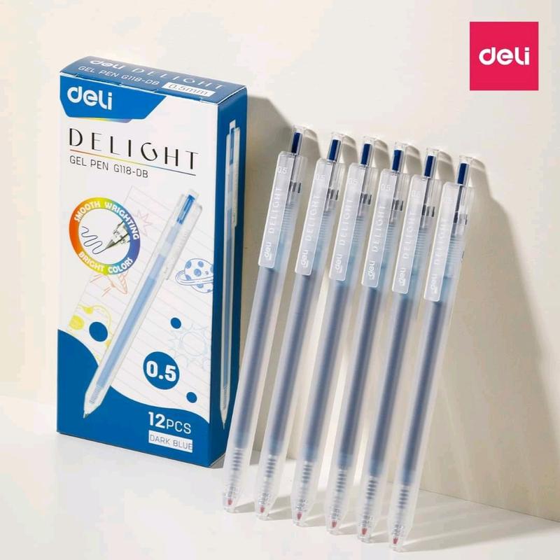 Hộp 12 cây Bút Gel Deli G118 - Nét 0.5mm - Nhiều màu viết tiếng trung but xinh but bi mau but bi xanh do den