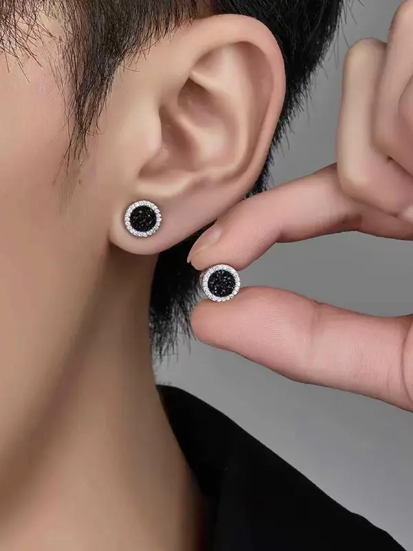 Rhinestone Decorated Magnetic Earrings, Fashionable Earrings for Women & Men, Trendy All-match & Exquisite Jewelry for Birthday Gift 7