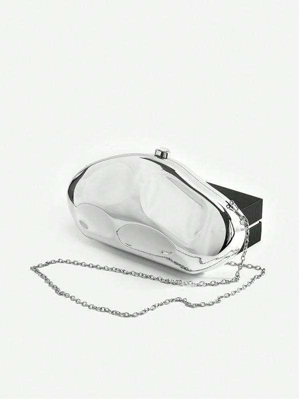 Women's Unique Irregular Shaped Evening Bag, Fashionable Chain Strap Crossbody Bag for Party, Trendy All-match & Exquisite Bag for Birthday Gift 3