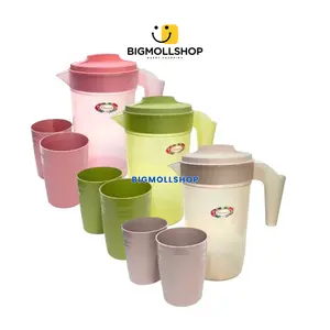 Teko Eskan Plastik 1.5 Liter Set 2Pcs Cangkir 200ml Deluxe Kicthenware