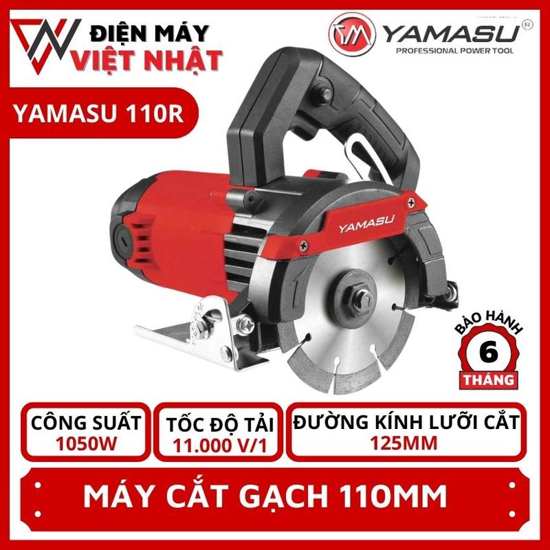 Máy cắt gạch đá cầm tay Yamasu YMS-110R sử dụng lưỡi tối đa 125mm công suất lớn 1.050W chính hãng giá rẻ có thể cắt nghiêng 45 độ - Điện máy Việt Nhật