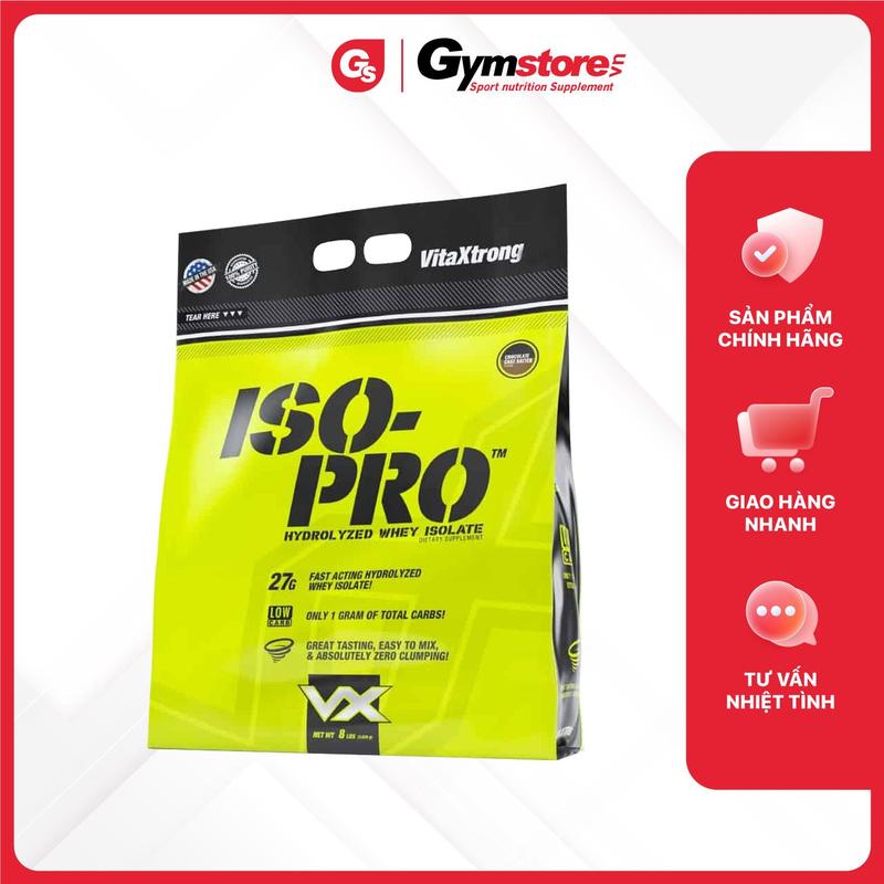 Bột hỗ trợ tập gym Whey protein VitaXtrong ISO PRO - Hydrolyzed Whey Isolate, 8 Lbs (3.60 Kg) | Made in USA | GYMSTORE