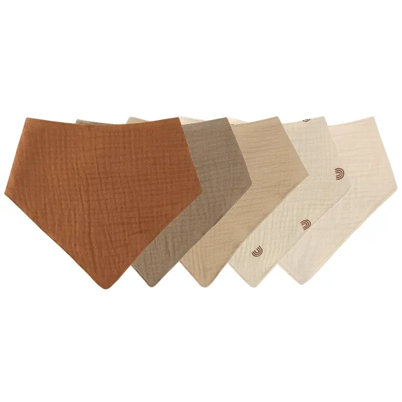 BOYI 5Pcs Feeding Drool Bibs Cotton Newborn Snap Button Soft for Triangle Towel Baby