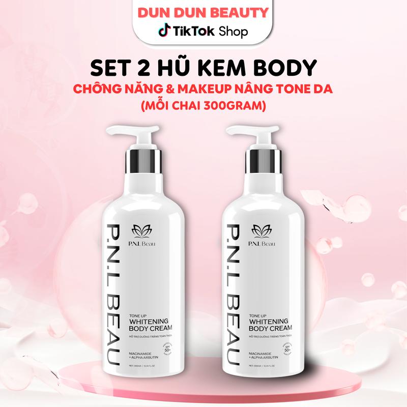[ HOT ] Sét 2 Hũ Kem Body Beau PNL 300gram Hỗ Trợ Trắng  & Chống Nắng - Dun Dun Beauty dưỡng ẩm da khô