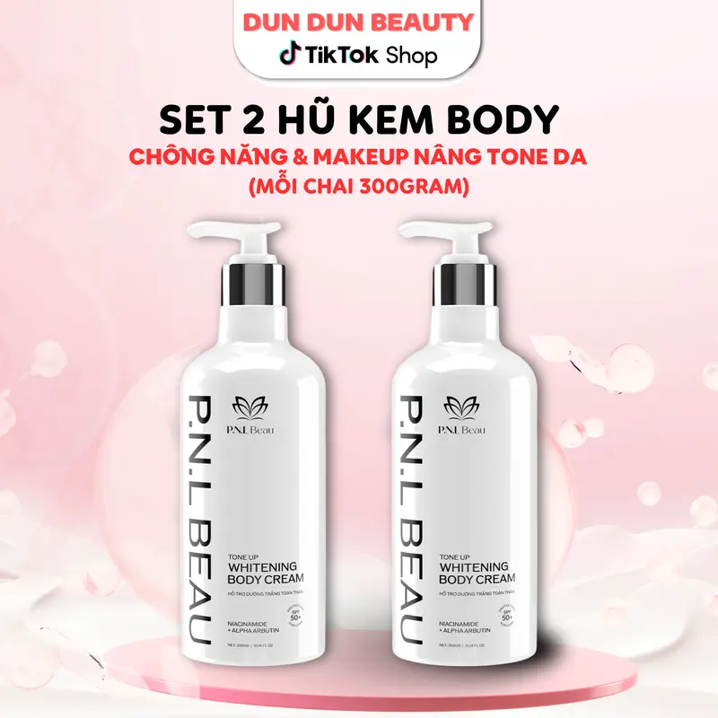 [ HOT ] Sét 2 Hũ Kem Body Beau PNL 300gram Hỗ Trợ Trắng  & Chống Nắng - Dun Dun Beauty dưỡng ẩm da khô 0