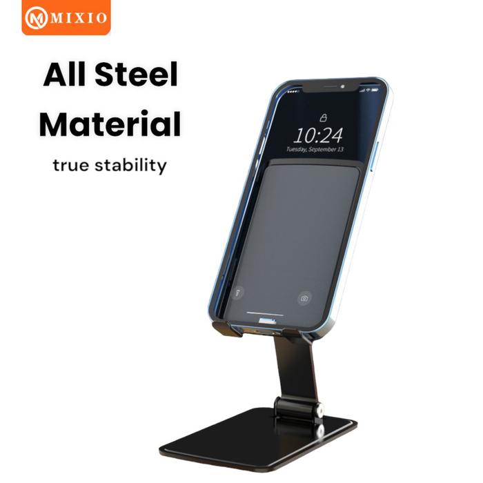 Gambar MIXIO - ZM-02 DESKTOP METAL PHONE HOLDER DUDUKAN HP STAND HANDPHONE - Frost Silver dari MIXIO Kab. Tangerang Tokopedia