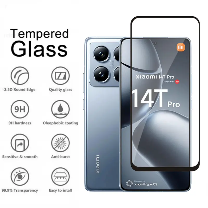 Phim Kính, Cho Xiaomi 14T Pro Và 14TPro, Bảo Vệ Màn Hình, Kính Cường Lực, Trong Suốt, HD Trong Suốt, Vỏ Bảo Vệ, Phim Trước, Có Sẵn Trong 1-2 Chiếc 1
