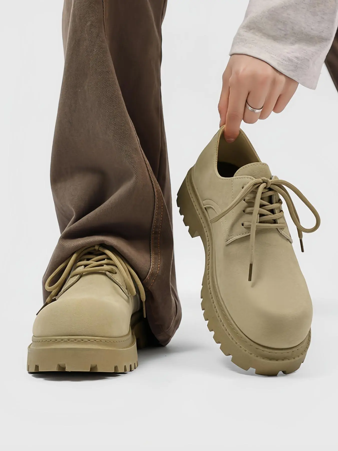 Men's Fashionable Minimalist Lace Up Dress Shoes, Casual Comfortable Round Toe Low Top Shoes for Daily Wear, Perfect for Students and Outdoor Wear, Boy