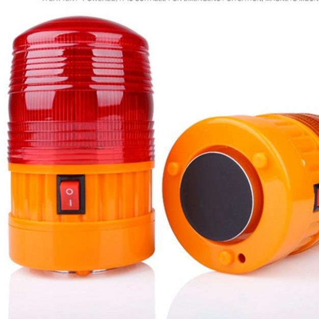 Đèn cảnh báo công trường, đèn cảnh báo nguy hiểm chất liệu nhựa dùng pin tiện lợi có đế nam châm