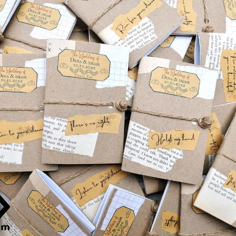 Souvenir Pesta Pernikahan Aesthetic Mini Notebook | Notes Book (Buku Catatan Kecil) Vintage | Estetik | Murah | Unik | Kekinian | Lucu | Minimalis 2