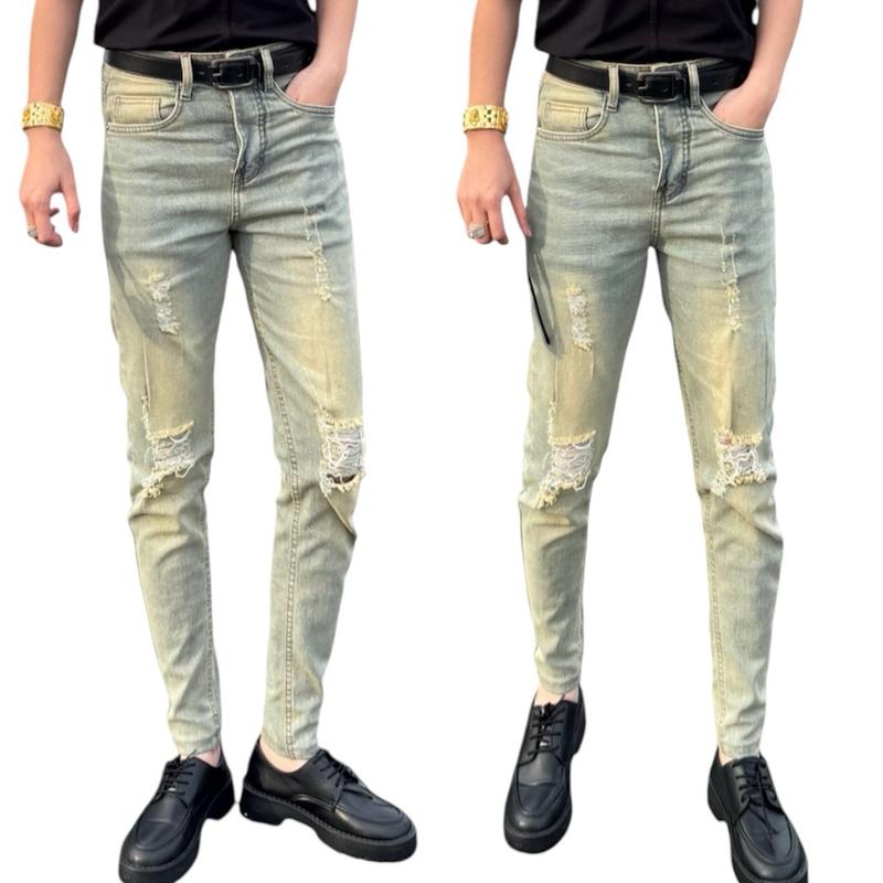 Quần jean nam vải mềm xanh dơ fom chuẩn, size 27-34 - Pants, Menswear