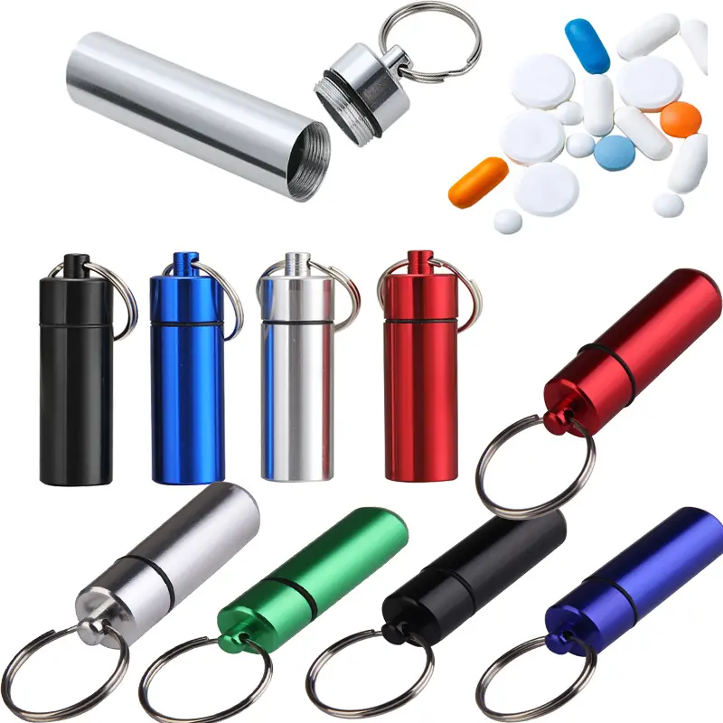 Hộp Đựng Thuốc Bằng Nhôm, Cầm Tay, Móc Chìa Khóa, Hộp Đựng Thuốc Bỏ Túi Ngoài Trời, Móc Chìa Khóa Đa Chức Năng, Bảo Vệ Giác Quan, Hộp Bịt Tai dao  móc