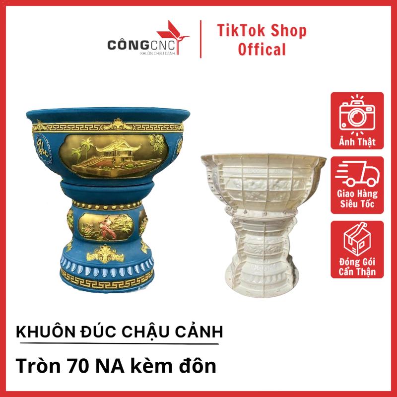Khuôn Chậu Cảnh ABS Tròn Xoay 70 Ngọc An