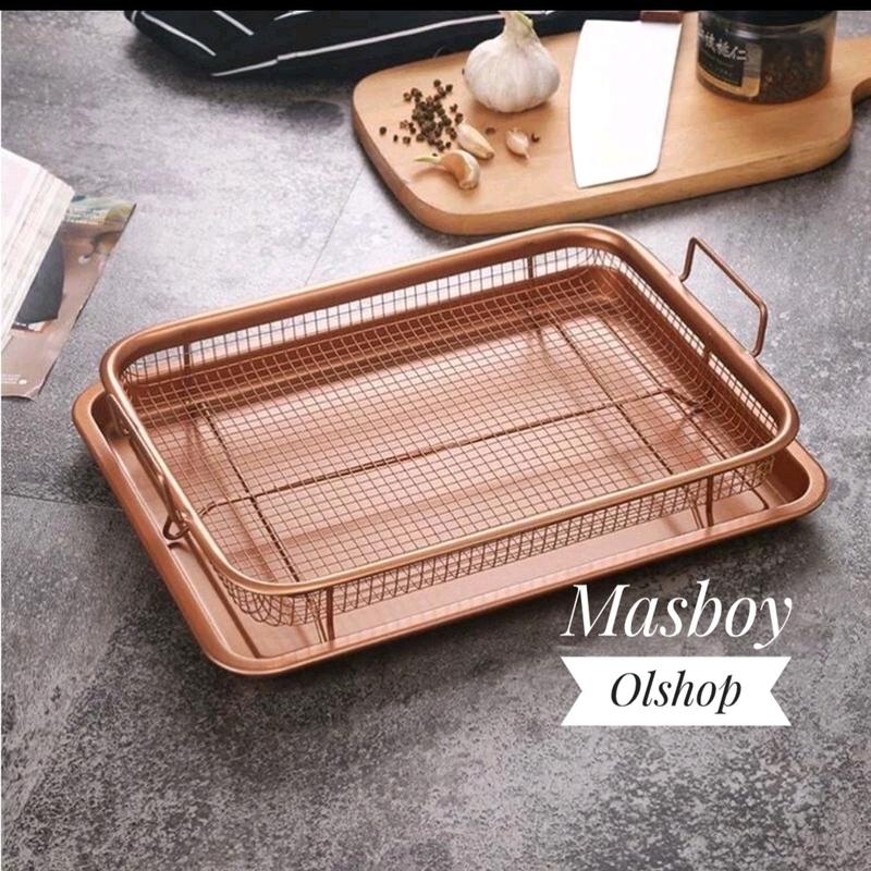 Crisper Tray Fika Oven Tray Nampan Peniris Minyak Cooling Rack Baking Tray 0