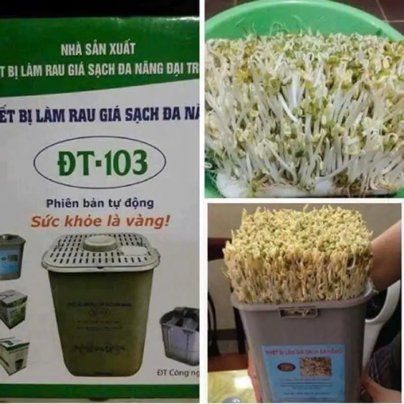 Máy làm giá đỗ tự đông, Máy làm rau sạch tại nhà cho mọi gia đình chất liệu nhựa nguyên sinh bền bảo đảm sức khoẻ