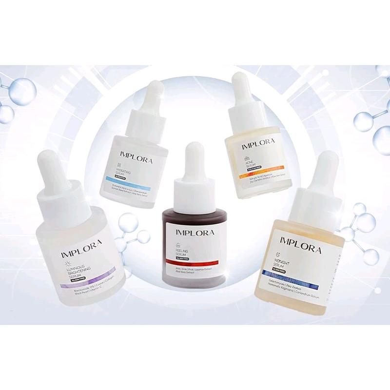 Implora Serum Wajah 20ml Face Serum 24K Gold | Hydrating | Acne | Brightening | Peeling | Vitamin C pemutih Wajah Serum Penghilang Flek Hitam 4