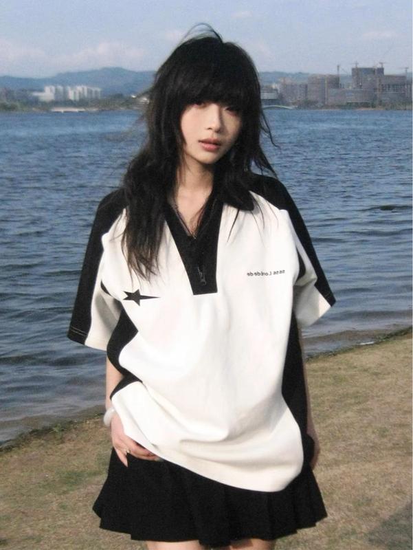 ÁO THUN POLO SẸC KÉO IN NGÔI SAO MS lưu ý vải mỏng Top Nữ Women