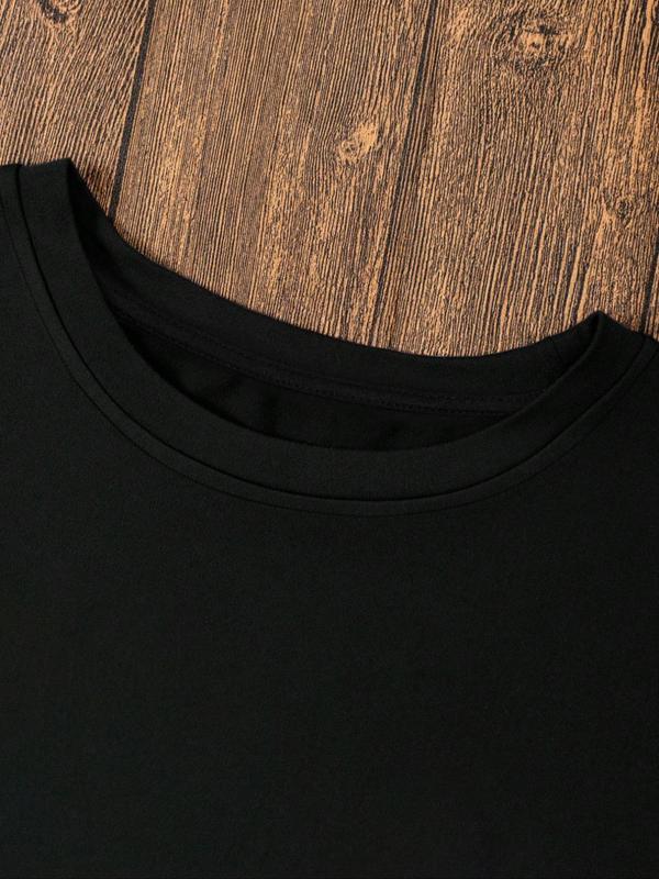 Women's "Thicc and Tired" Slogan Print Round Neck Tee, Women's Letter Print Round Neck Tee, Fashion Casual Short Sleeve T-shirt for Daily Wear, Ladies Summer Clothes 3