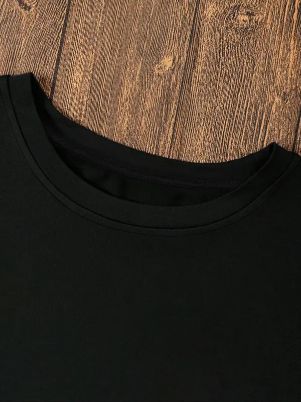 Women's "Thicc and Tired" Slogan Print Round Neck Tee, Women's Letter Print Round Neck Tee, Fashion Casual Short Sleeve T-shirt for Daily Wear, Ladies Summer Clothes 3