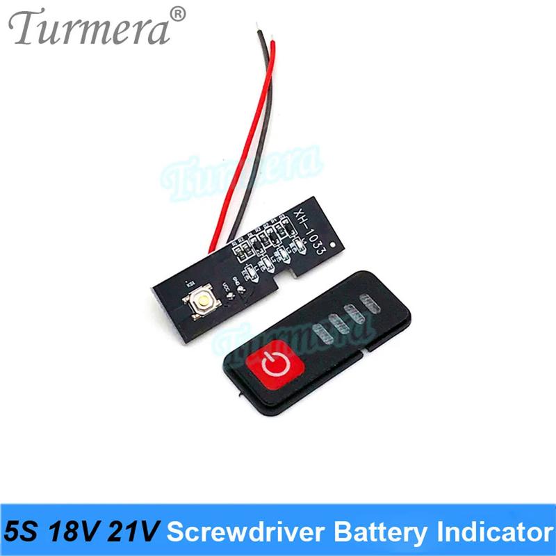 Product Introduction of Turmera 5S 18V 21V Screwdriver Battery Capacity Indicator LED Displayer for Electric Drill 5 S1P 5S2P 18650 Lithium Batteries Use 6